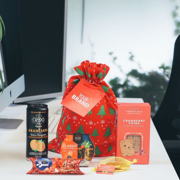 Personalised Christmas sweets in pillow boxes and organza bags from Bite My Brand